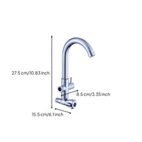 Wall-mounted brass kitchen faucet