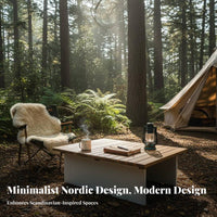 dual-level Square Stand Wabi-Sabi Aesthetic Side Table Indoor and Outdoor century's heartperiod Modern design for Patio