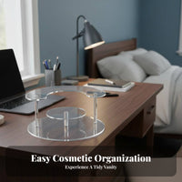 Tiered Cosmetic Rack Multi-Functional Tiered Display Tray Transparent for Women