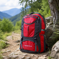 Red Large Capacity Travel Backpack Hiking Camping Bag Unisex for Extended Trips