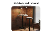 Backless Round Stool Minimalist Design Bar Chair Waterproof for Dining Room