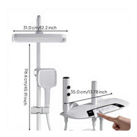 Temperature-Controlled Shower System, Digital Display Brass Shower Faucet Set, High-Pressure Rain Shower Combo for Bathroom
