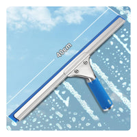 Window Glass Cleaning Squeegee Ribbed Grip Stainless Steel Squeegee Rust-Resistant Home Cleaning Tool