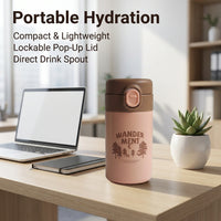 280ml Stainless Steel Water Bottle, Leakproof Thermal Flask, Flip-Top Travel Mug for Office & Car, Mini Insulated