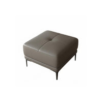 Long Tufted Ottoman Genuine Leather Footstool Italian Luxury design adaptable Use for Interior Decorators, Adults, Living Room