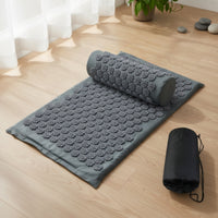 3 Piece Set Acupressure Mat with Bolster Therapeutic Acupressure Set with Bag Relaxing Mat with Pillow for Yogis, Home Recovery, Stretching