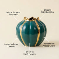 European Style Ceramic Pumpkin Vase, Large