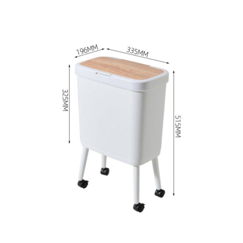 High-Legged Trash Can Large Capacity Slim Kitchen Wastebasket for Living Room