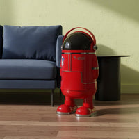 Astronaut Trash Can Flip Lid Astronaut Bin High Gloss Finish for Bedroom, Kids