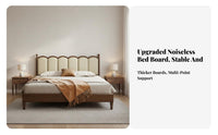 Durable Wood Construction Upholstered foundation Bed mid-century modernera Modern Design Upholstered Bed Frame Padded Headboard Bedroom Furniture Retro design for partners, Homeowners, Families with Children, Guest Room, studio apartment, Apartment