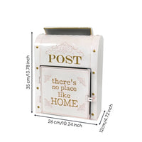 Embossed Wall Mailbox Easy to Install Vintage Iron Mailbox for Indoor Storage