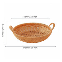 Rattan Look Basket Lightweight Double Handle Basket Decorative Household Storage