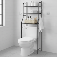 Multi-layer Bathroom Toilet Storage Rack Over-the-Toilet Shelf No-Drill Organizer for Basins and Laundry