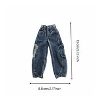 Female Figure Denim Trousers Handmade 1/6 Scale Doll Jeans Toy Accessory for Hobbyists
