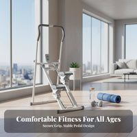 Foldable Design Vertical Climber Multi-Functional Folding Cardio Climber Space-Saving Folding Step Machine Sturdy Frame for Beginners, Adults, Seniors, Full Body Training, Apartment, Indoor