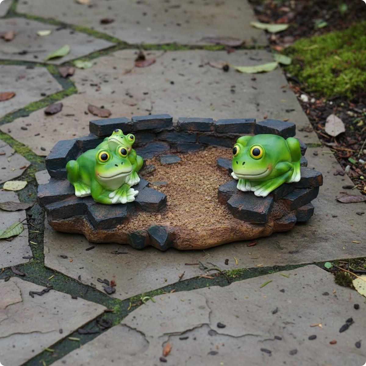 Resin Frog Sewer Decor Cute Creature Design for Outdoor, Garden