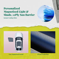 Car window shade blocks sun