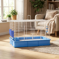 Guinea Pig Cage Habitat and Bunny Cage, Multi-Level Spray-Painted Metal Wire Luxury Animal Enclosure, Extra Indoor Small Animal Easy House