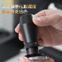 恒力双弹簧可调节咖啡压粉器不锈钢平衡弹力压粉锤51/53/58mm螺纹