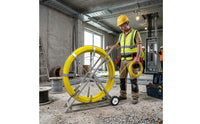 Cable Threading Reel Cart Wear-Resistant Cable Reel Cart with Towing Head 12mm Conduit Rodder with Wheels for Electricians, Construction Sites