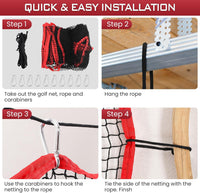 Multi-Sport Practice Net for Baseball, Golf, and Other Ball Sports, 10x10ft, Red, Polyester