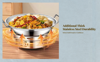 Alcohol Stove, Stainless Steel Hot Pot Cooker, Portable