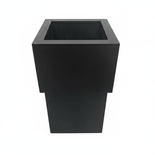 Square Wooden Waste Container Boxy Wood Wastebasket Rustic Design