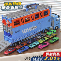 Alloy Storage Container Engineering Vehicle Transforming Truck Toy with Inertia Sliding and Track Launch