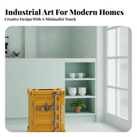 Shipping Container Trash Bin Raised Paneling Outdoor Storage Locking Latch