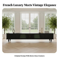 2 Pieces TV Stand and Coffee Table Combination Light Luxury Design Media Stand with Matching Tables French design Living Room Furniture for Lounge Area