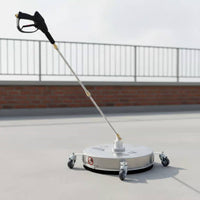 Commercial Grade Stainless Steel Rotary Floor Scrubber 4000 PSI 20 Inch Pressure Washer Surface Cleaner Splash-Clear Skirt for Driveway