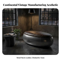 Riveted Vintage Aircraft Bench Mechanical Aesthetic Indoor Furniture Warehouse Artistic Retro Design for Residents, Adults