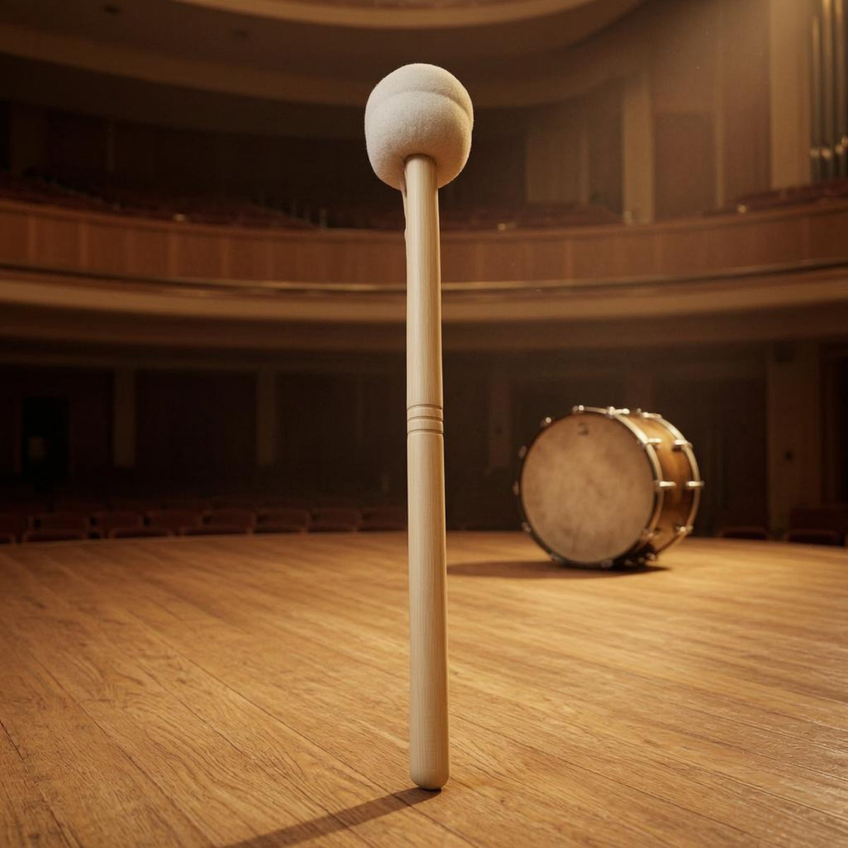 Padded Head Felt Drum Beater Metal Fastener Wool-Felt Mallet