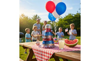 Lightweight Red White Blue Tinsel Hat Single Size Fits Most Independence Day Party Hat Comfortable Fit for Children, Parades, Parties