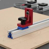 Sliding Slot Design Woodworking Push Handle Fence Adjustable Aluminum Fence Stop for Woodworkers, Workshop