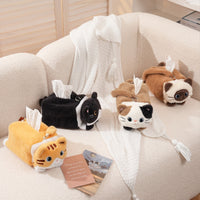 Soft Feline Tissue Holder Car Home Accessory Pull-Through for Desktop