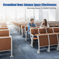 Lecture Hall Row Chair, Fixed Auditorium Seating, Aluminum Alloy Frame