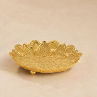 Lotus Tray Small Feet Embossed Floral Tray Shallow Dish for Display