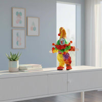 Ceramic Clown Doll Hand Painted Collectible Harlequin Figure Poseable Body