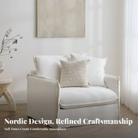 Boucle Accent Chair Removable Cover Single Sofa Cleanable Adaptable for Interior Decorators, Living Room, Bedroom