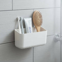 Bathroom Wall-Mounted Organizer, No-Drill Storage Rack, Toothbrush & Comb Holder