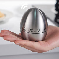Brushed Finish Apple Shaped Kitchen Timer No Batteries Required Oval Shaped Cooking Timer Easy to Use Loud Alarm for Cooks, Seniors, Study, Classroom