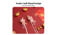 2 Pieces Soft Flower Hairpin Festive Design Traditional Attire Hair Accessory Chinese Design Tassel Hair Fastener Lightweight