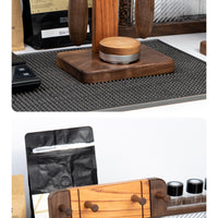 Espresso Portafilter Display Stand Solid Wood Vertical Storage Rack 51-58mm