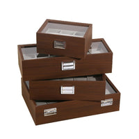 Black Walnut Wood Grain Watch Storage Box with Silk Cotton Lining, 12-Slot