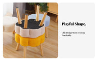 Upholstered Low Bench hardwood Wood Frame Small Stool firm-density Filling