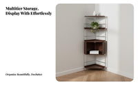 Space-Saving Design 5-Tier Corner Shelf Sturdy Construction 5-Tier Triangular Shelf Multipurpose Bookshelf Stable Structure for Apartment Dwellers, Homeowners, Living Room, Home Fromice, Small Areas, Bedroom