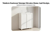 Minimalist Design Shoe Changing Bench with Cabinet Cushisingled Seat Upholstered Shoe Bench Space-Saving Entryway Organizer Large Capacity for Families, Apartment Dwellers, Homeowners, Hallway, Mudroom, Living Room, Bedroom