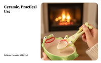 Frog Bowl Creative Design Ceramic Frog Bowl Great Gift Idea Quirky Animal Dinnerware for Women, Kids, Birthday, Breakfast