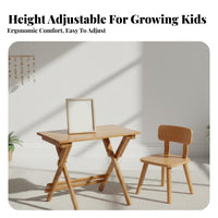 Adjustable Desk and Chair Set Built-in Storage Drawer for Home, Homeschooling
